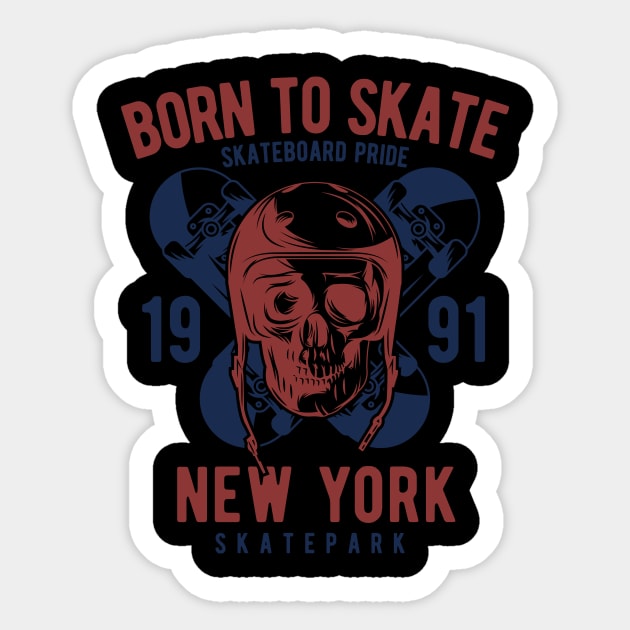 Born To Skate New York Sticker by BrillianD